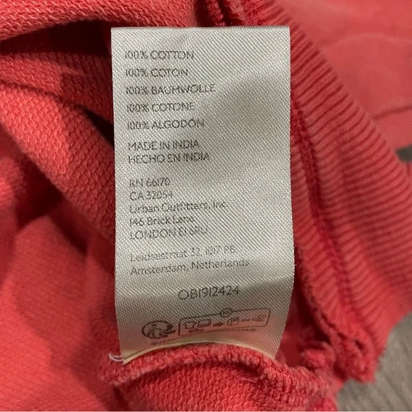 Pilcro Kamrie Pieced Popover Top Red Coral Size Large Oversized Sweatshirt - Picture 9 of 13